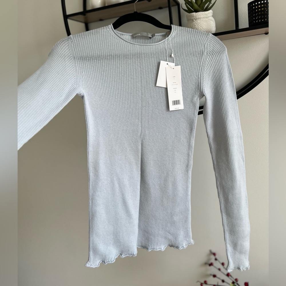 Vince. Lightweight Cashmere Sweater- Ice blue Sz. Small - Picture 6 of 6